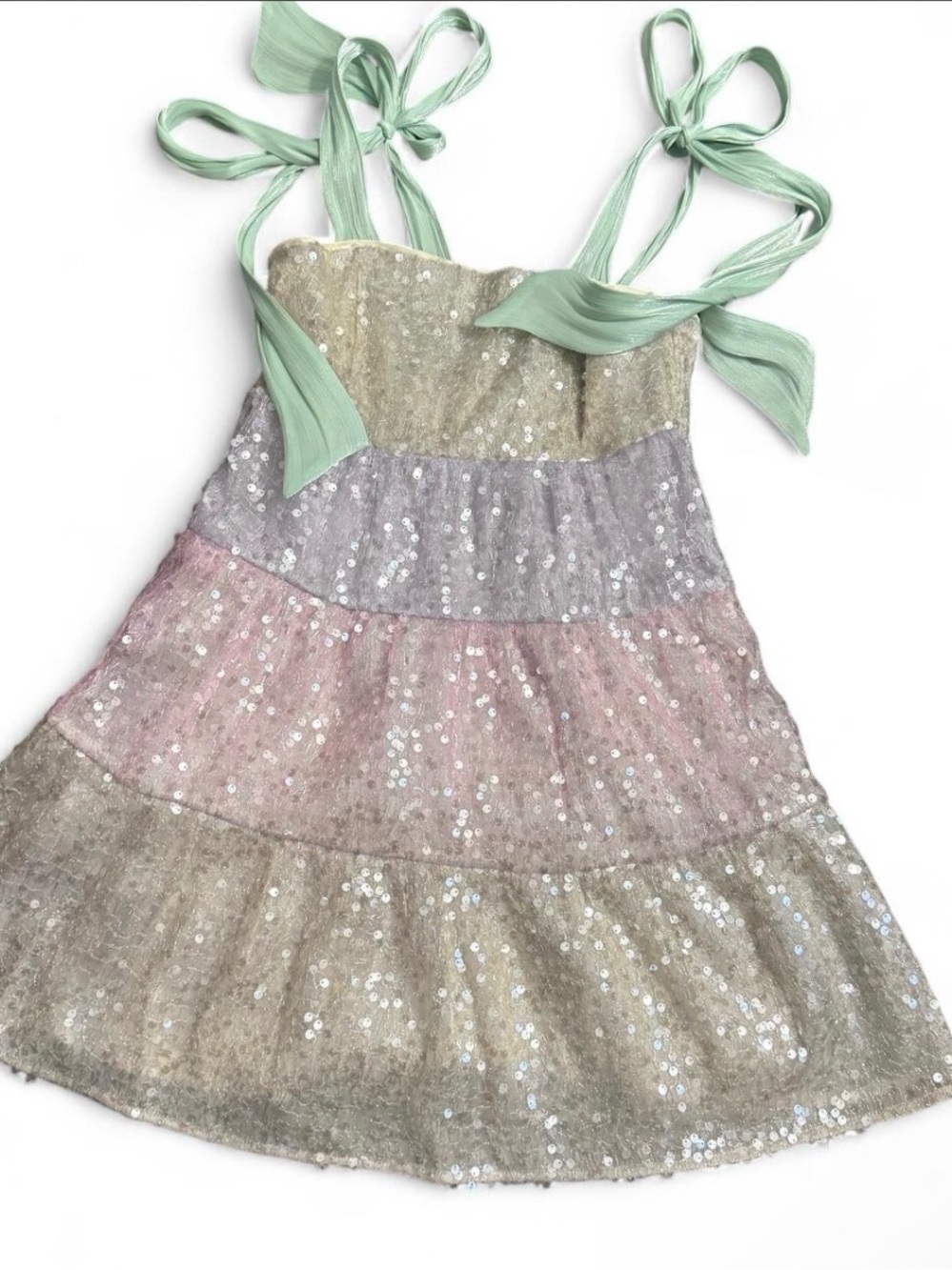 Labelrail x Lara Adkins Sequin Tiered Mini Dress US 6